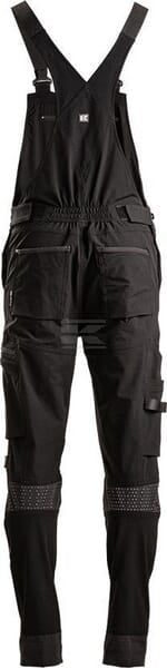 Latzhose, Erwachsener, Gr. XS UK:28 , schwarz, 4 Way Stretch , by Kramp