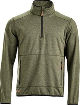 Fleece-Shirt 1/2 zip Herren, oliv XS