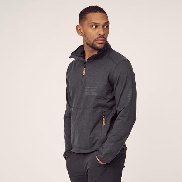 Fleece-Shirt 1/2 zip Herren, anthrazit 3XL