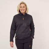 Fleece-Shirt 1/2 zip Damen, anthrazit XS
