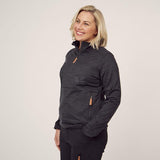 Fleece-Shirt 1/2 zip Damen, anthrazit XL