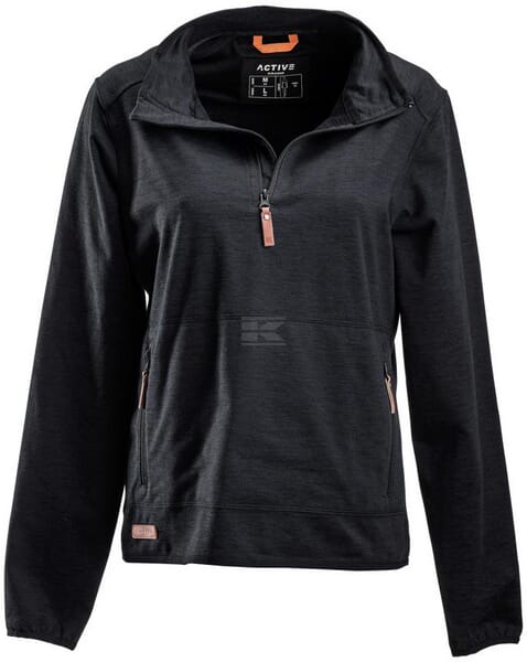 Fleece-Shirt 1/2 zip Damen, anthrazit XS