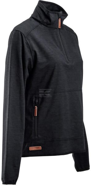 Fleece-Shirt 1/2 zip Damen, anthrazit XL