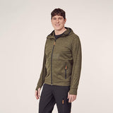 Fleece mit Reißverschluss und Kapuze Herren, oliv L