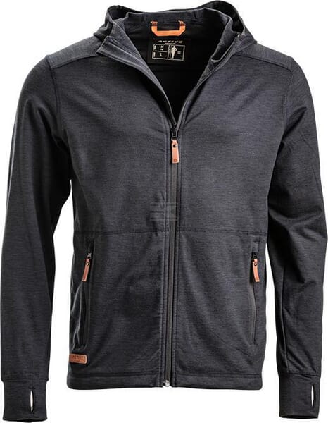 Fleece mit Reißverschluss und Kapuze Herren, charcoal L