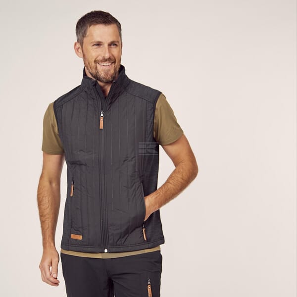 Hybrid/Fleece-Weste Herren, anthrazit 2XL