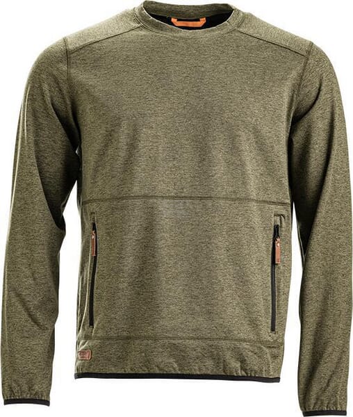 Fleeceshirt O-Ausschnitt Herren, oliv 2XS