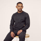 Fleeceshirt O-Ausschnitt Herren, anthrazit M