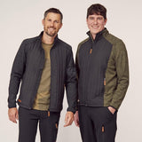 Hybrid/Fleecejacke Herren, oliv XL