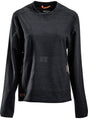 Fleece-Shirt O-Ausschnitt Damen, anthrazit XS