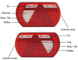 Multifunktions-Heckleuchte LED, 12V, 236x140x24,3mm, Bajonett 5-polig, Kramp