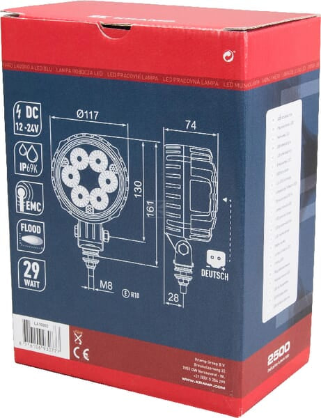 Arbeitsscheinwerfer, 10-30V, LED, 2500lm, Rund