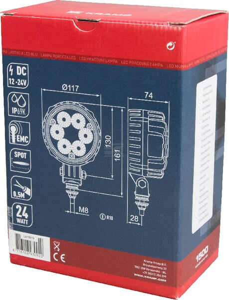 Arbeitsscheinwerfer, 10-30V, LED, 1500lm, Rund