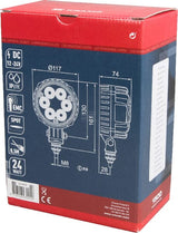 Arbeitsscheinwerfer, 10-30V, LED, 1500lm, Rund