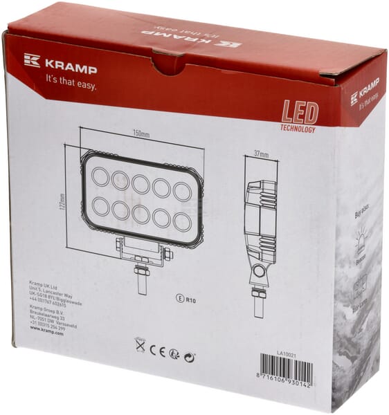 Arbeitsscheinwerfer, 10-30V, LED, 1900lm, Rechteckig