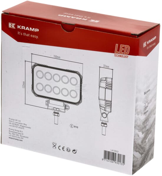 Arbeitsscheinwerfer, 10-30V, LED, 1900lm, Rechteckig