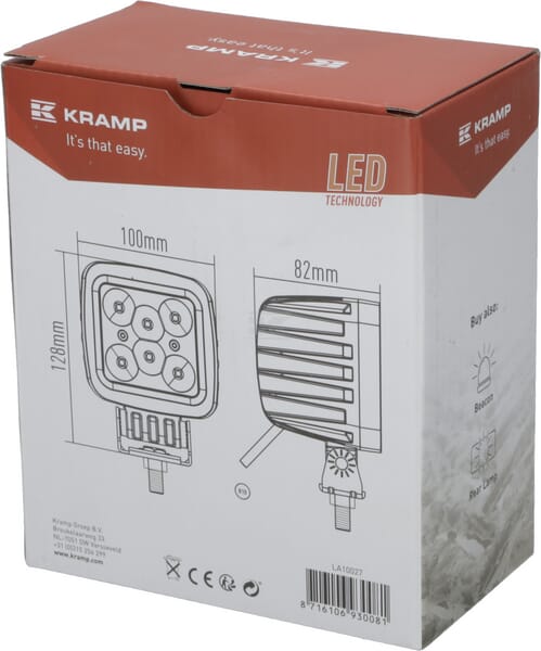 Arbeitsscheinwerfer, 10-30V, LED, 3780lm, Quadratisch