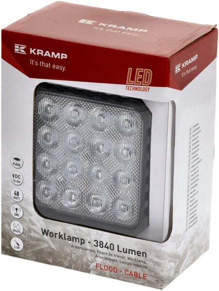 Arbeitsscheinwerfer, 10-30V, LED, 3840lm, Quadratisch