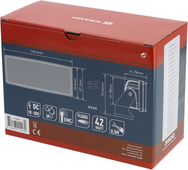 Arbeitsscheinwerfer, 10-30V, LED, 3800lm, Rechteckig