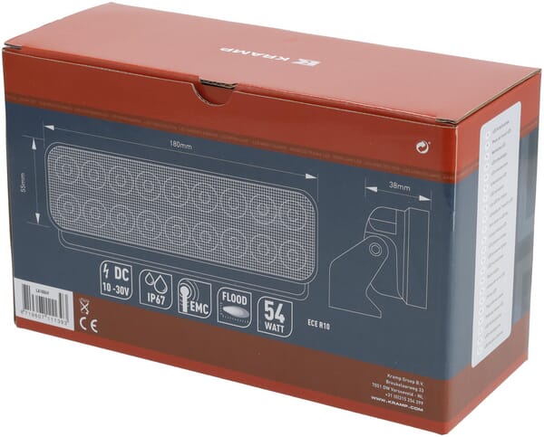 Arbeitsscheinwerfer, 10-30V, LED, 3960lm, Rechteckig