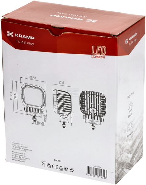 Arbeitsscheinwerfer, 10-30V, LED, 4000lm, Quadratisch