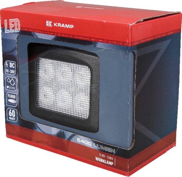 Arbeitsscheinwerfer, 10-30V, LED, 5400lm, Quadratisch