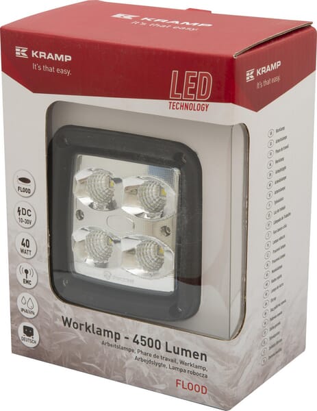 Arbeitsscheinwerfer, 10-30V, LED, 4500lm, Quadratisch