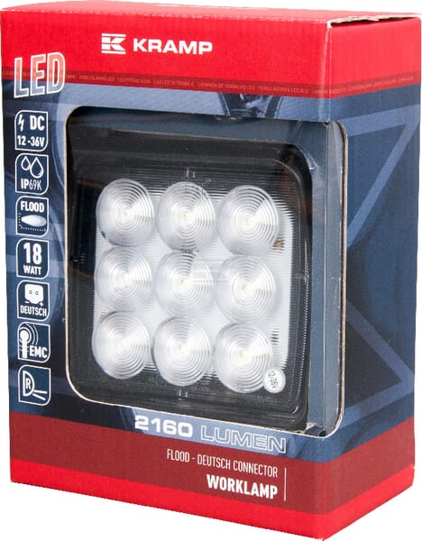 Arbeitsscheinwerfer, 12-36V, LED, 2160lm, Quadratisch