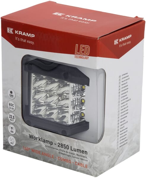 Arbeitsscheinwerfer, 10-30V, LED, 2850lm, Quadratisch