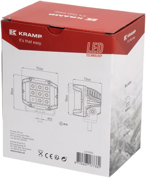 Arbeitsscheinwerfer, 10-30V, LED, 2850lm, Quadratisch