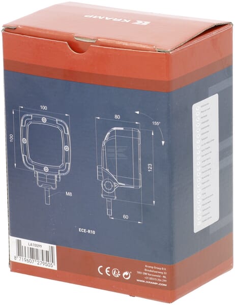 Arbeitsscheinwerfer, 12-55V, LED, 1800lm, Quadratisch