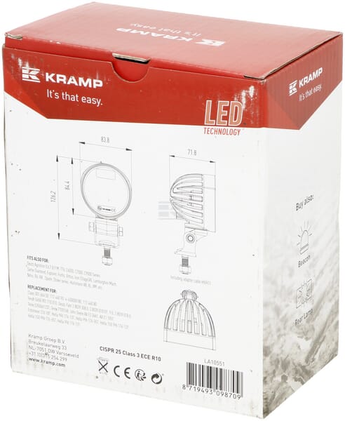 Arbeitsscheinwerfer, 10-30V, LED, 4000lm, Rund