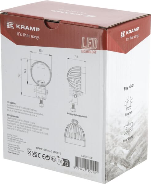 Arbeitsscheinwerfer LED, 40W, 4000lm, rund