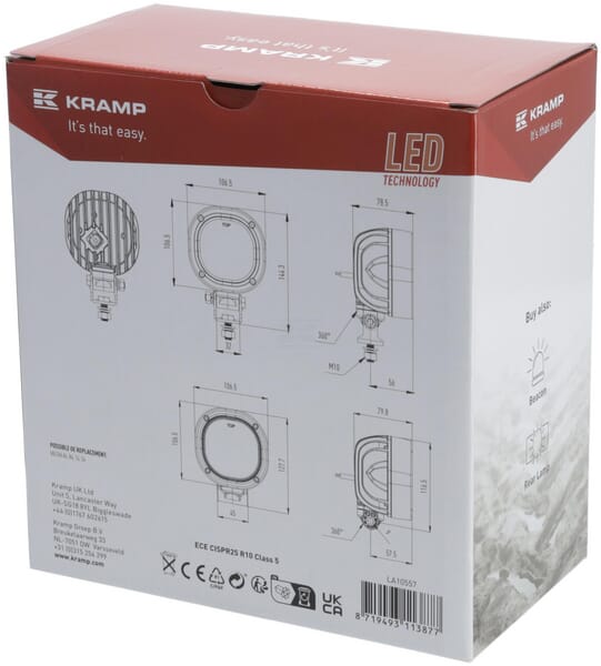 Arbeitsscheinwerfer, 10-30V, LED, 7200lm, Quadratisch