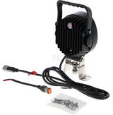 Arbeitsscheinwerfer LED, 54W, 5100lm, rund, 12/24V, Ø133x75mm, Deutsch Stecker, Flood, 9LED's, Griff + Schalter