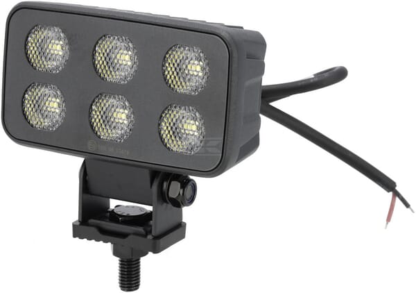 Arbeitsscheinwerfer LED, 60W, 4630lm, rechteckig, 12/24V, weiß, 115x65x47mm Deutsch Stecker, Flood, 12LED's