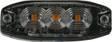 Blinkleuchte LED, rechteckig, 10/30V, blau, 82x30x9mm, 3 LED's, Kramp