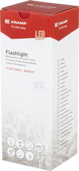Blinkleuchte LED, rechteckig, 10/30V, blau, 82x30x9mm, 3 LED's, Kramp
