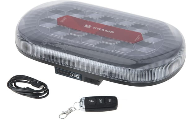Mini-Lichtleiste LED wiederaufladbar, mit Fernbedienung, gelb, magnetisch, 326x63x184mm, 48 Hochleistungs-LEDs, Kramp