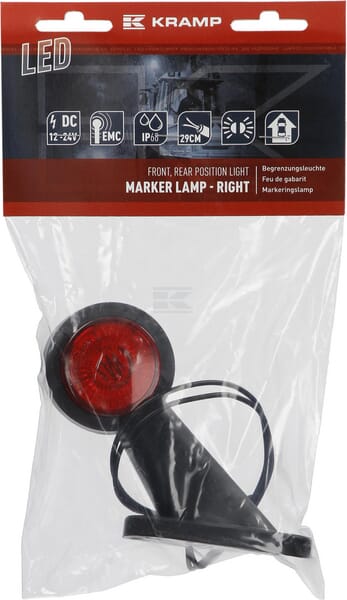 Begrenzungsleuchte weiß/rot 30° rechts LED 12-24V KRAMP
