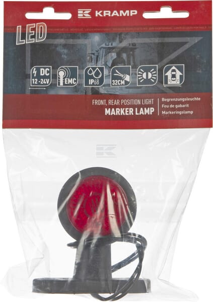 Begrenzungsleuchte weiß/rot gerade LED 12-24V KRAMP