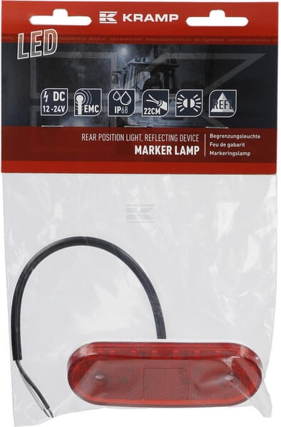 Hintere Positionsleuchte rechteckig mit  Kabelanschluss LED 12-24V KRAMP