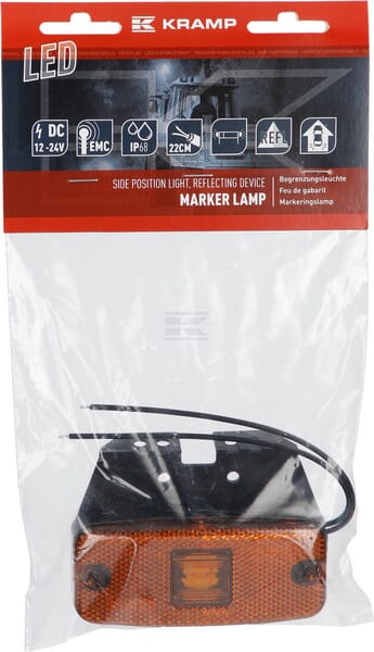Seitenmarkierungsleuchte mit Kabelanschluss mit Halter LED 12-24V KRAMP