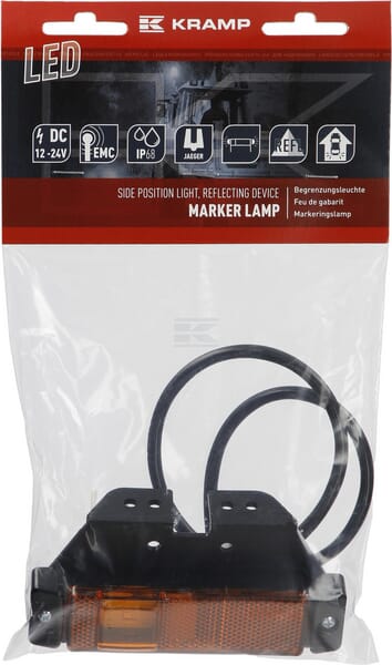 Seitenmarkierungsleuchte rechteckig mit Jaegeranschluss mit Halter LED 12-24V KRAMP