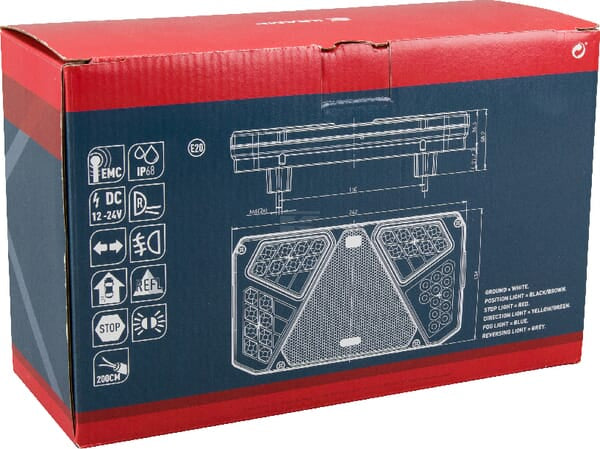 Rücklicht multifunktional Rechteck links LED 12-24V KRAMP
