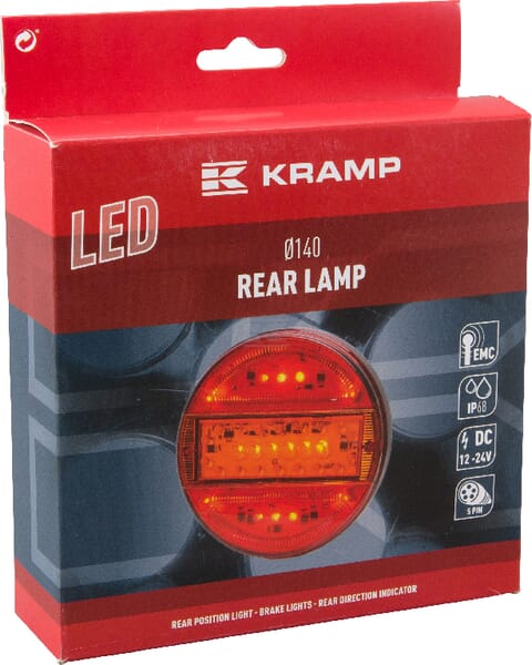 Rücklicht multifunktional rund 5 pins LED 12-24V KRAMP