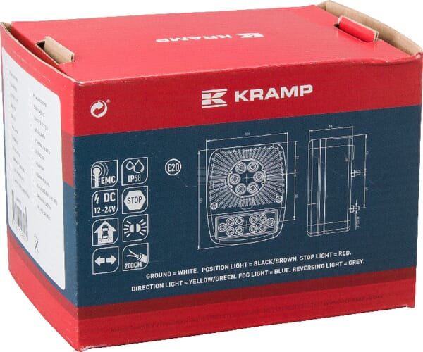 Rücklicht multifunktional quadratisch LED 12-24V KRAMP