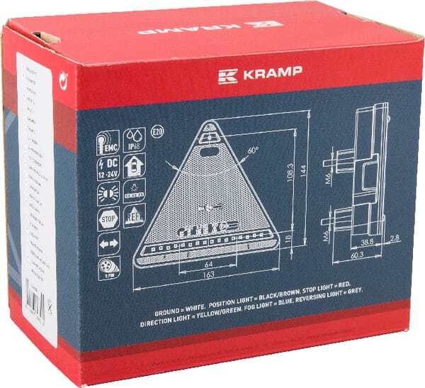 Rücklicht multifunktional dreieckig5 pins links LED 12-24V KRAMP