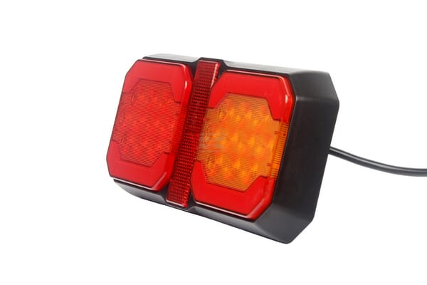 Multifunktions-Rücklicht LED, 12-24V, 209x100x30mm, 1,5m Kabel, orange/rot, Kramp