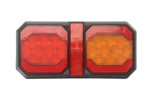 Multifunktions-Rücklicht LED, 12-24V, 209x100x30mm, 1,5m Kabel, orange/rot, Kramp